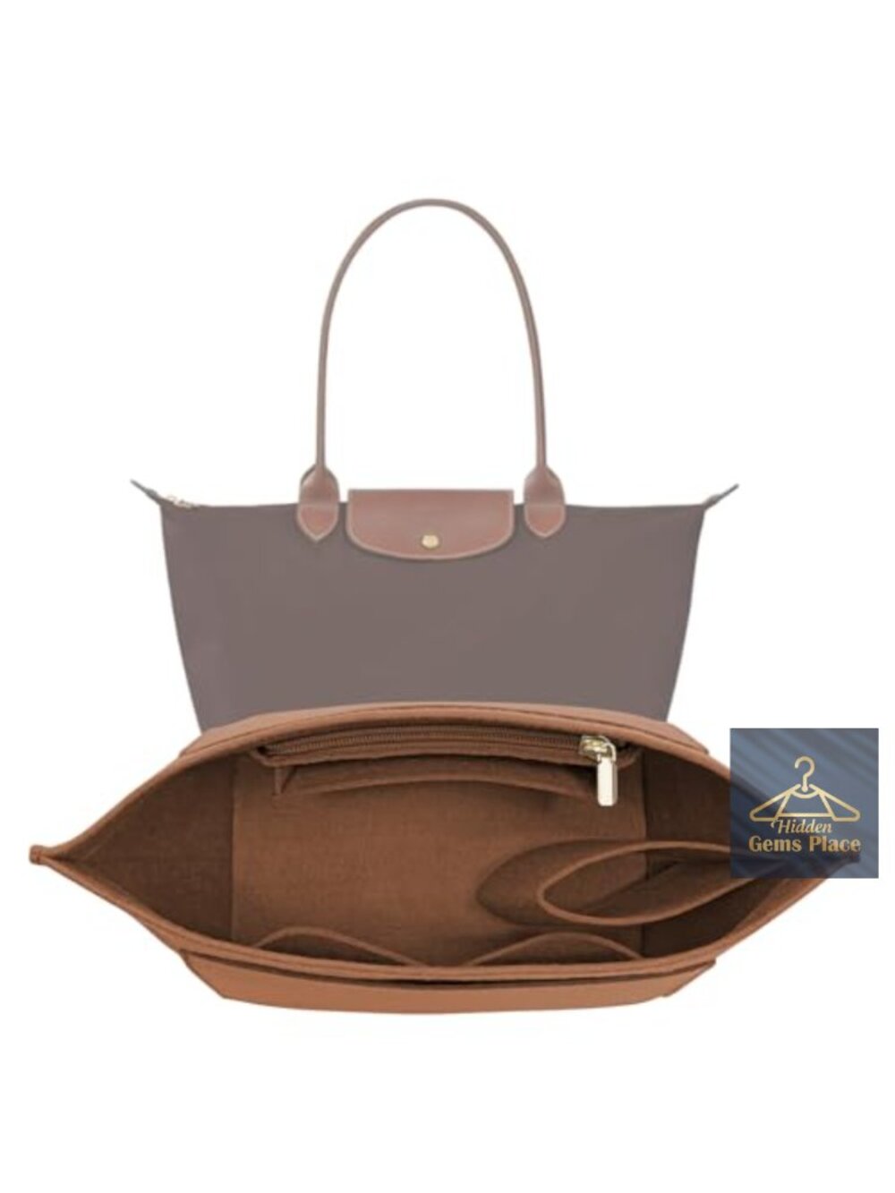 Felt Purse Organizer Insert for Le Pliage Medium Handbag Tote Multi-Compartment